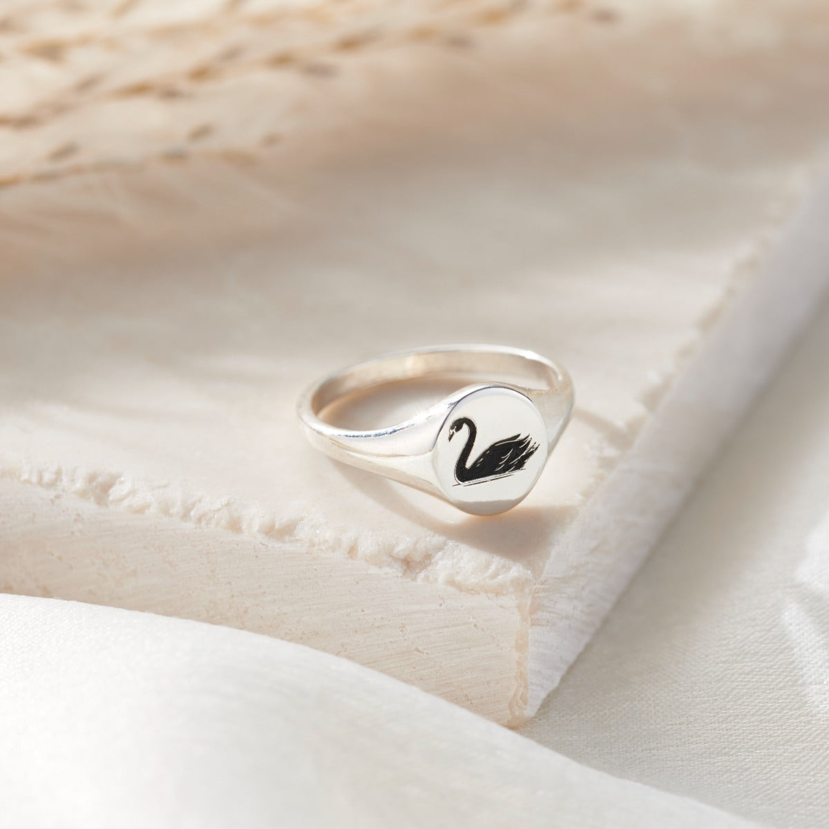 Swan Signet Ring