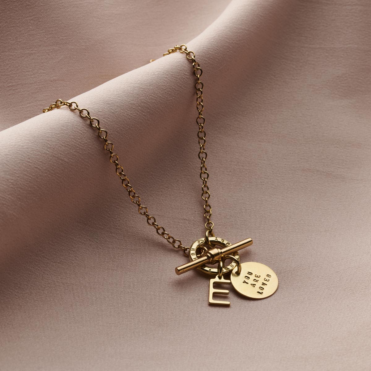 Personalised T-Bar Letter Charm Necklace