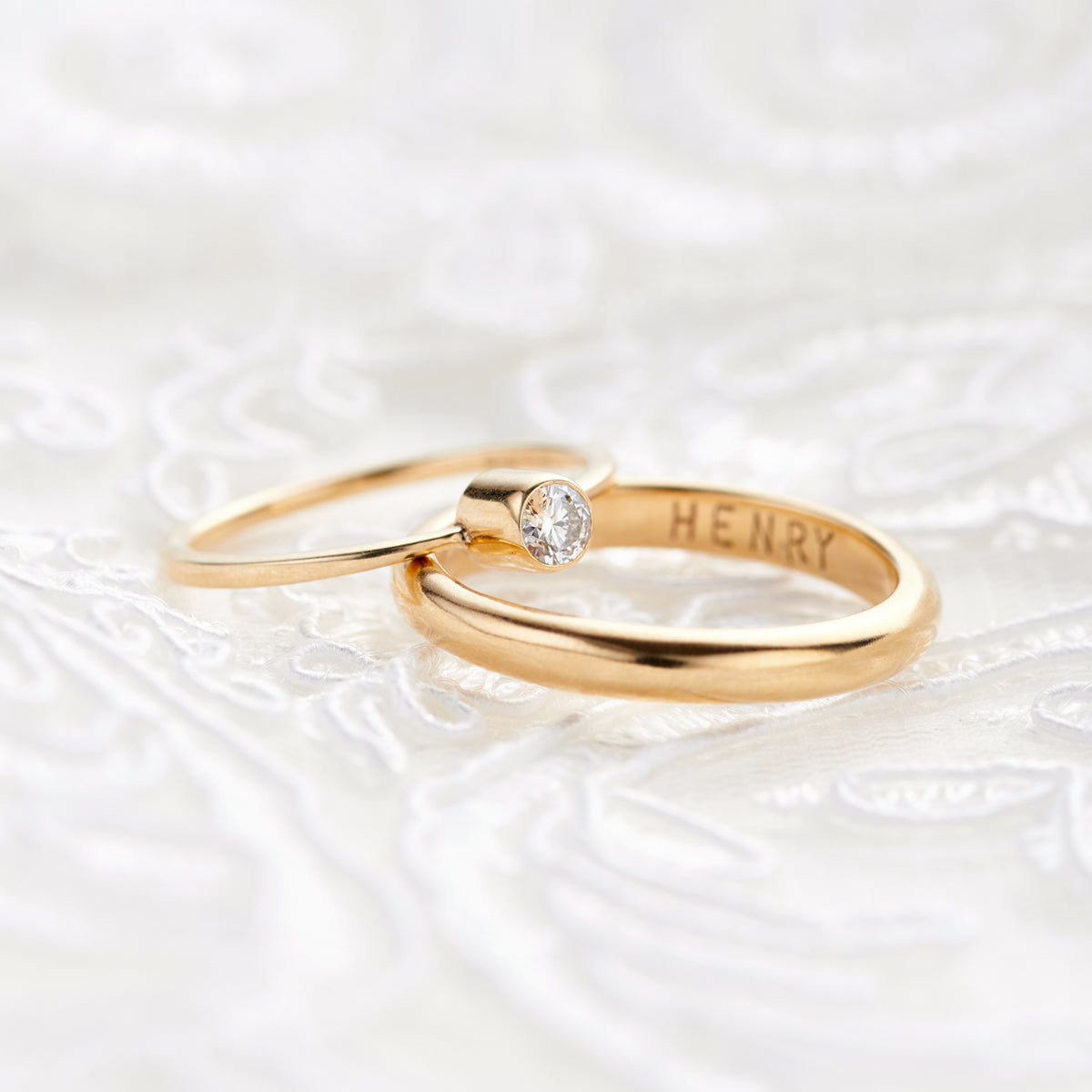 Personalised 9ct Gold Secret Script Wedding Ring