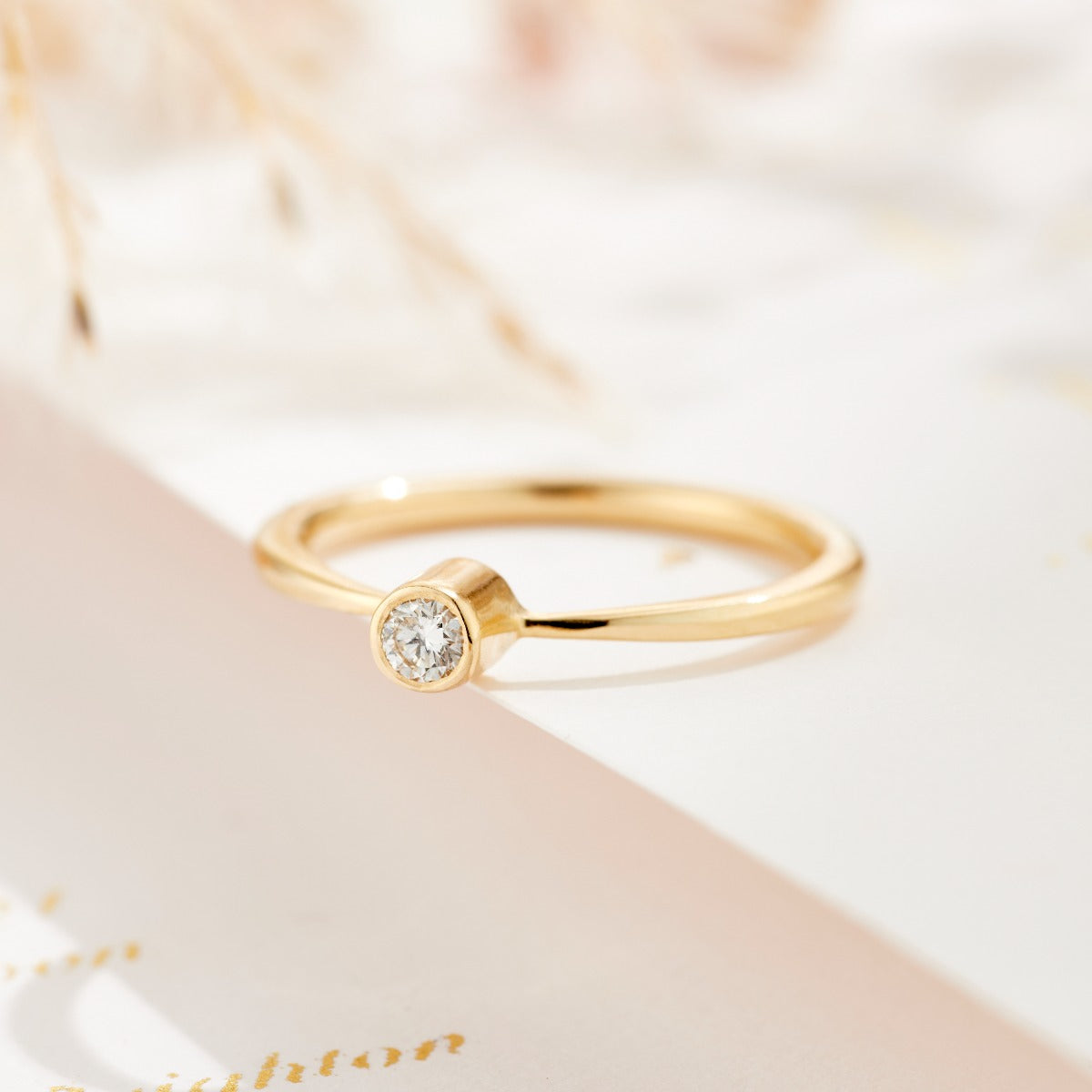 Personalised 9ct Gold Tall Diamond Engagement Ring