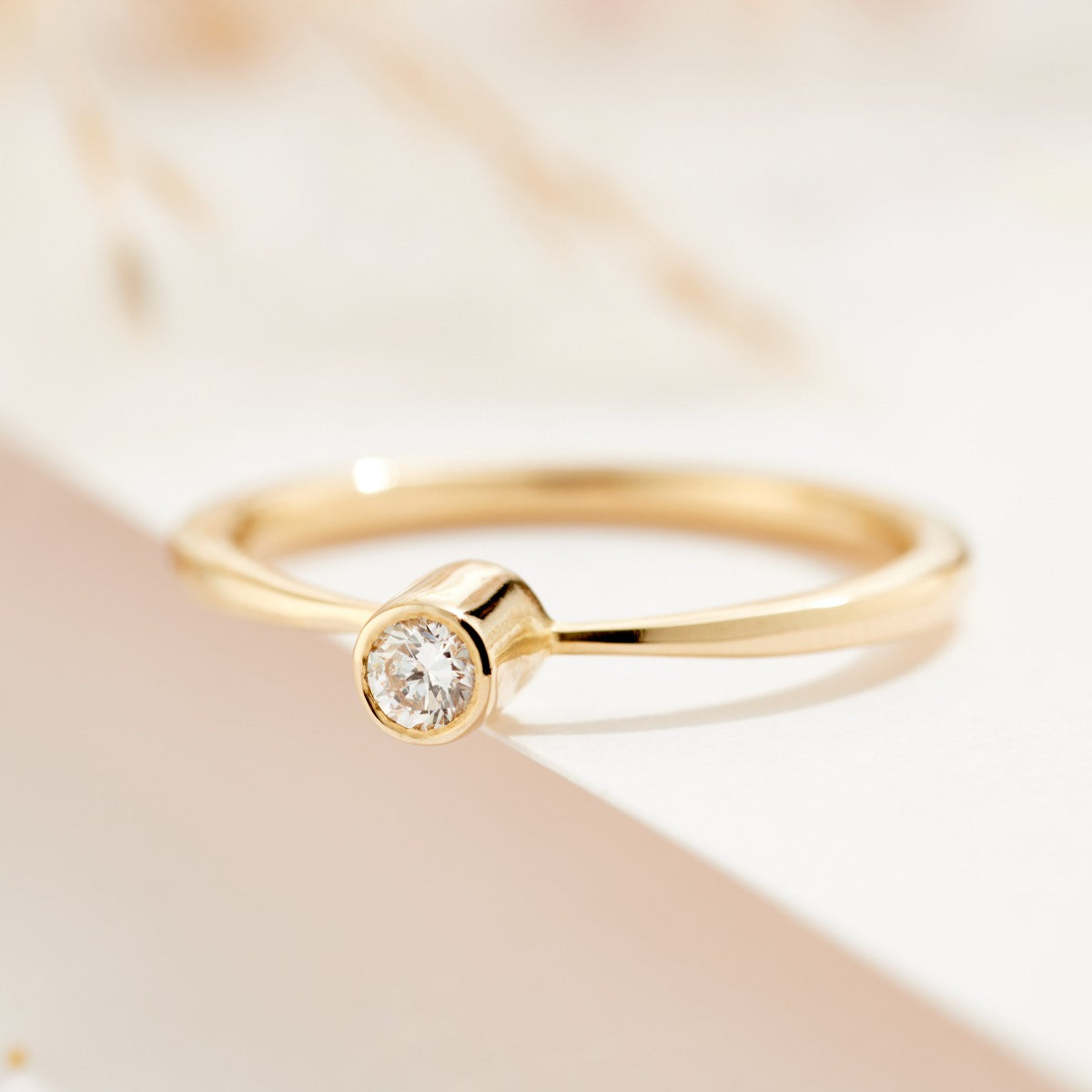 Personalised 9ct Gold Tall Diamond Engagement Ring