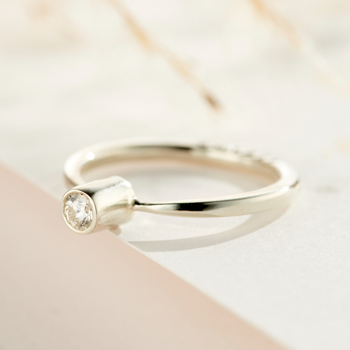 Personalised 9ct Gold Tall Diamond Engagement Ring