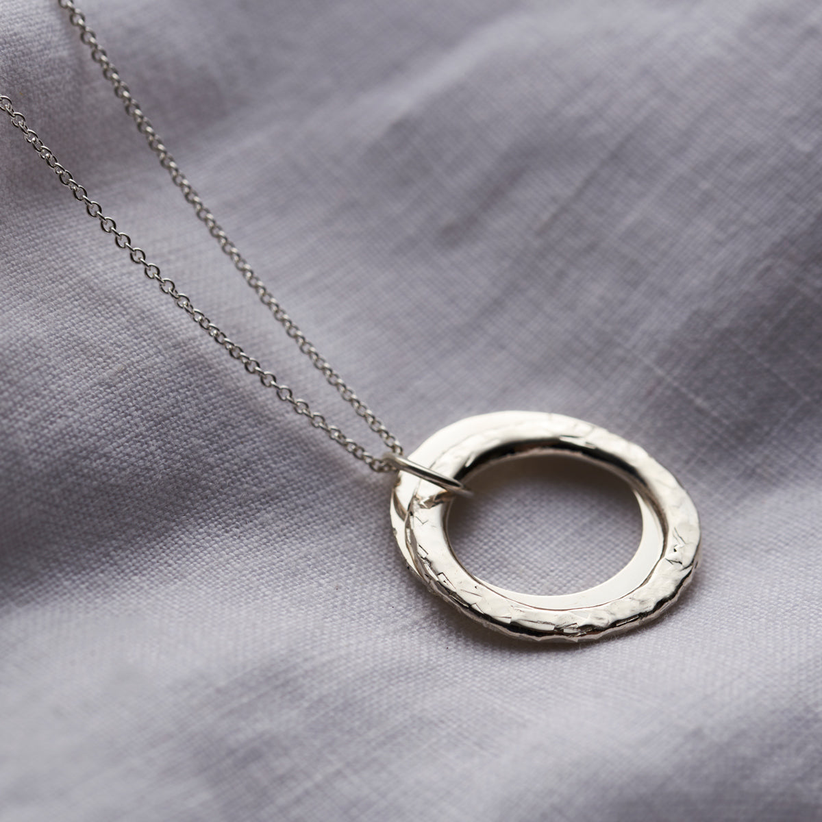 Personalised Textured Secret Circle Necklace