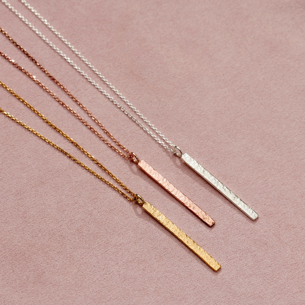 Personalised Textured Bar Necklace