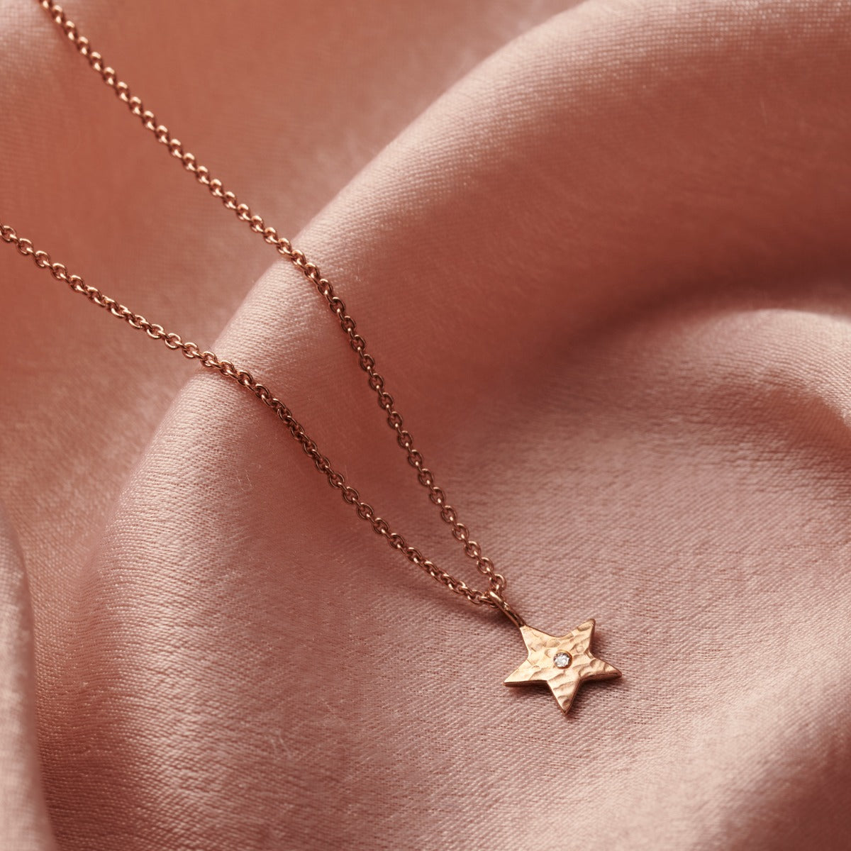 Textured Mini Confetti Birthstone Star Necklace