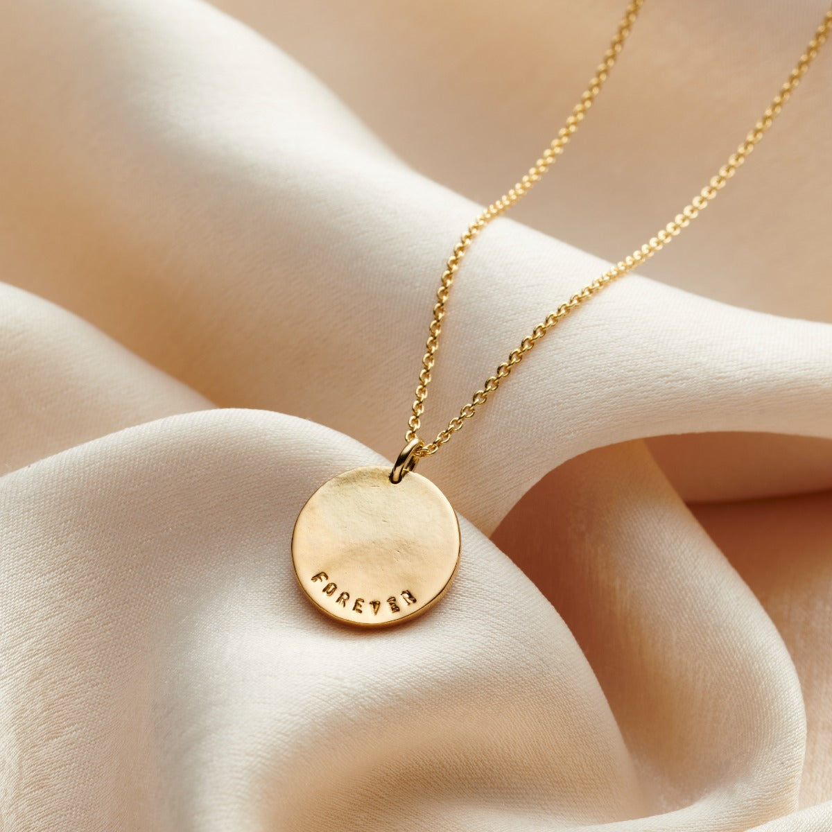 Textured Personalised Disc Necklace