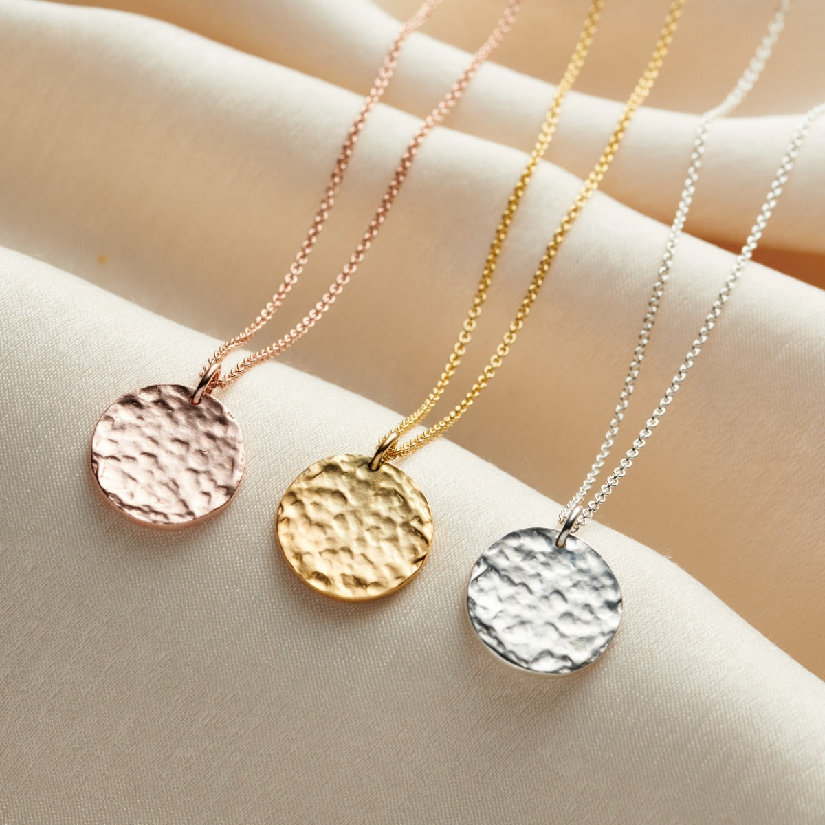 Textured Personalised Disc Necklace