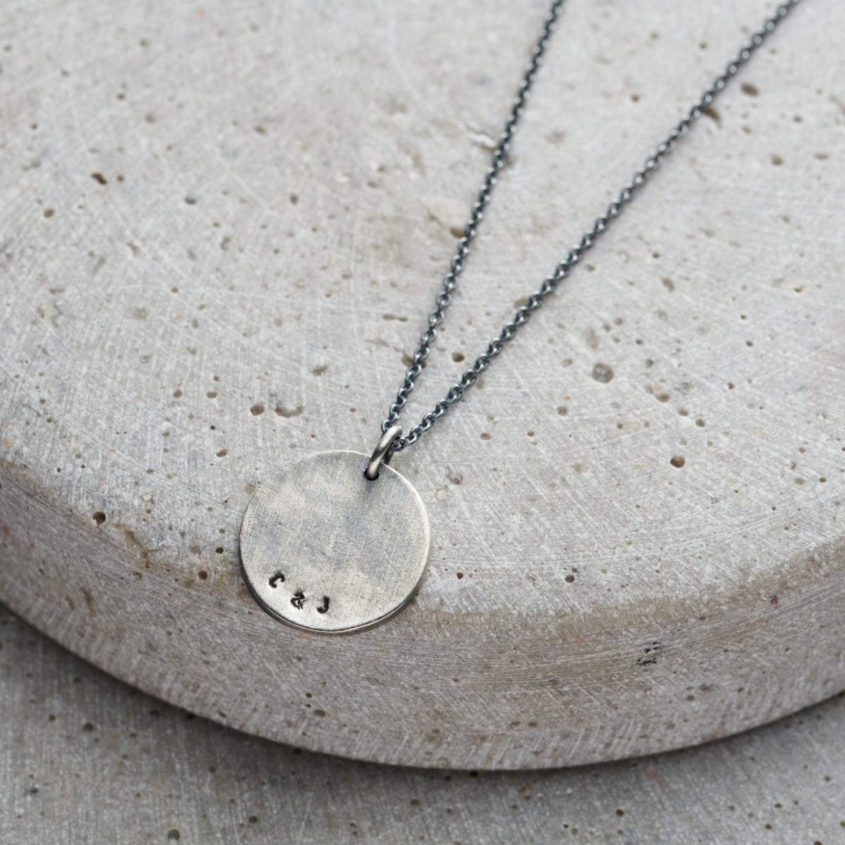 Men's Personalised Textured Disc Necklace