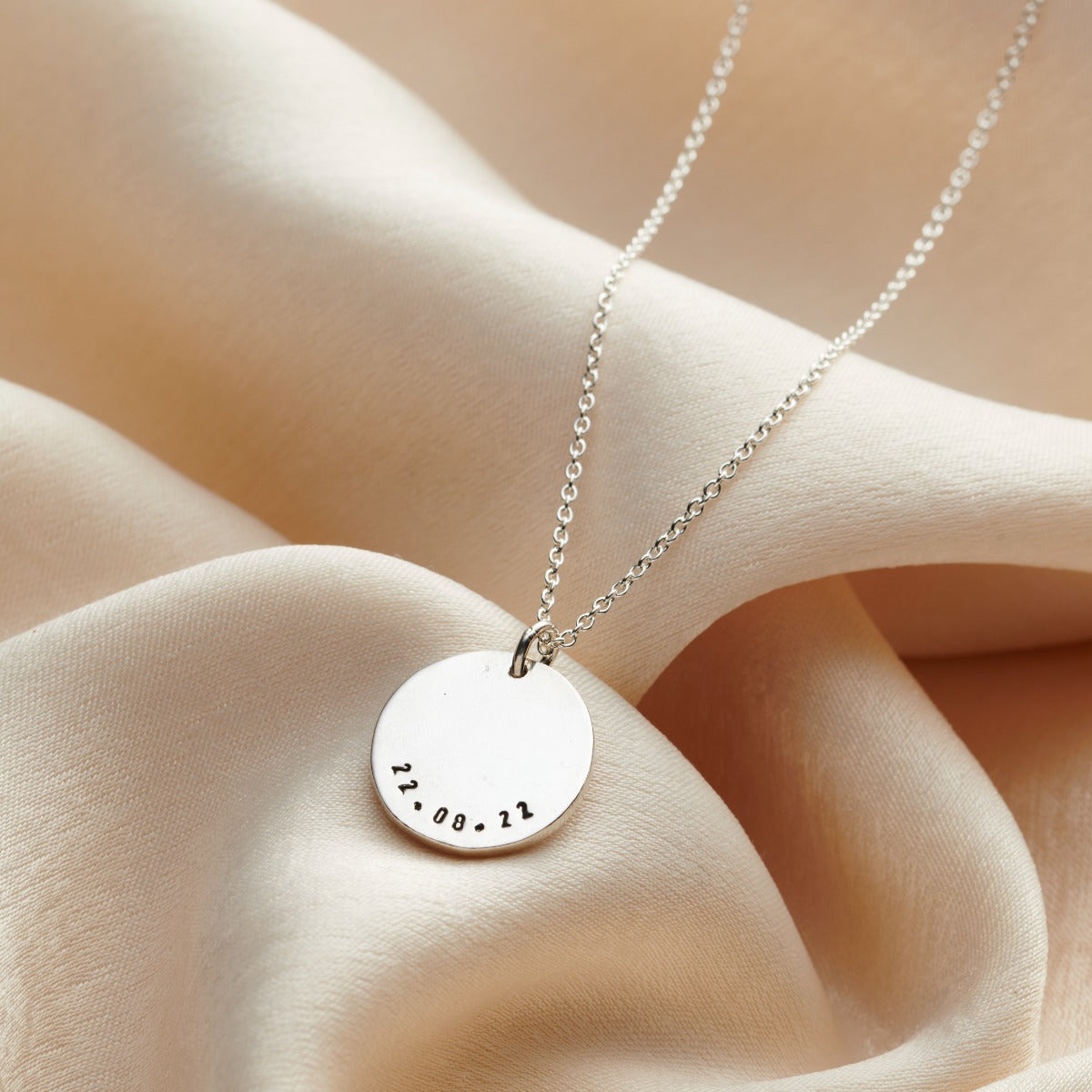 Textured Personalised Disc Necklace