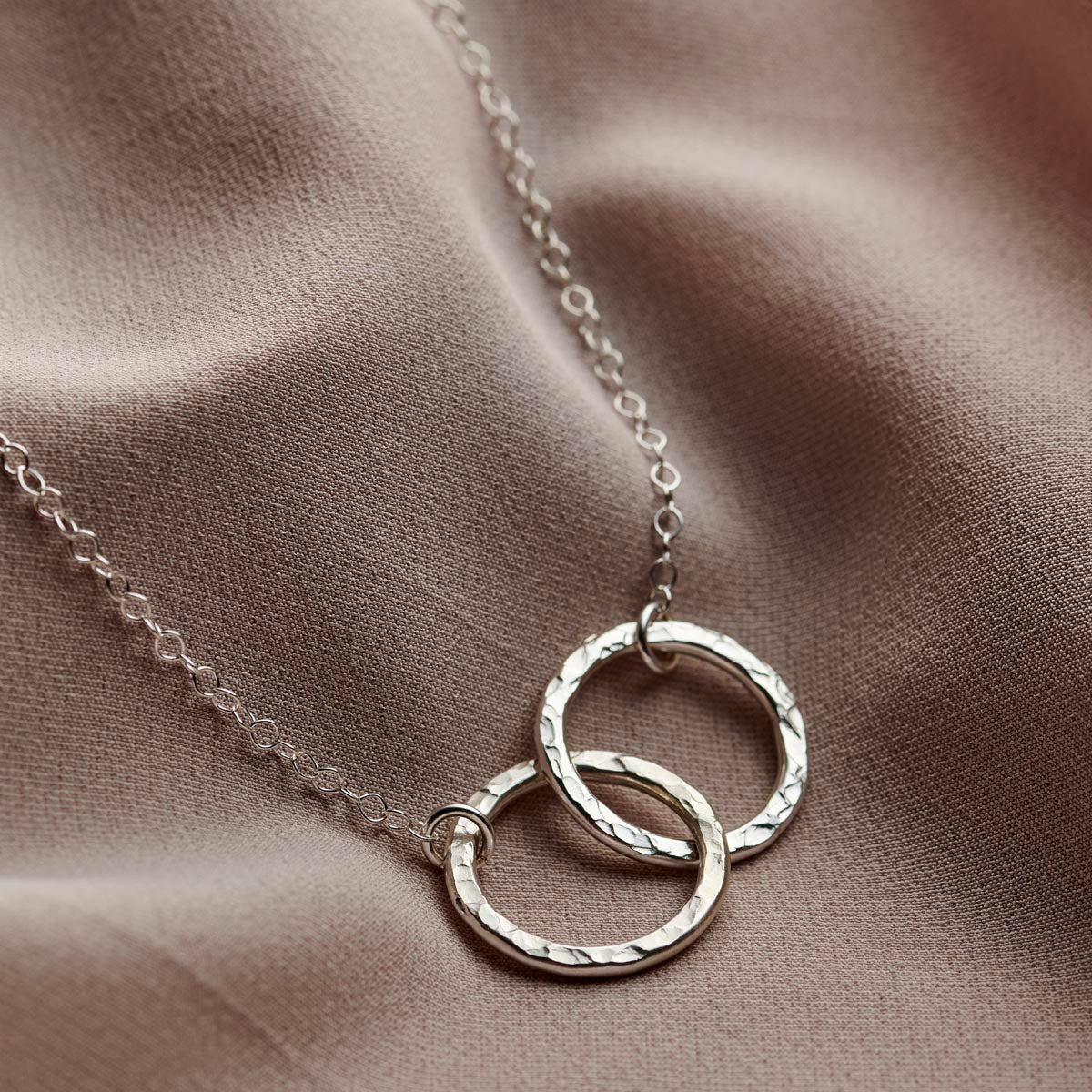 Personalised Textured Medium Double Hoop Necklace