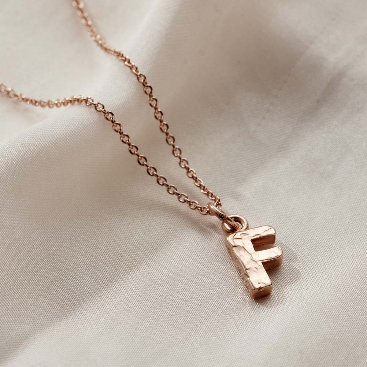 Textured Initial Letter Necklace