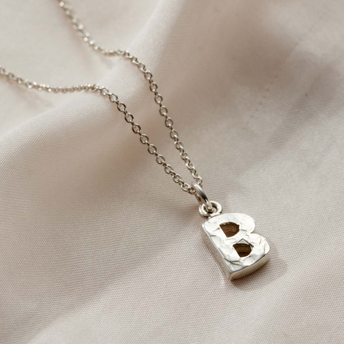 Textured Initial Letter Necklace