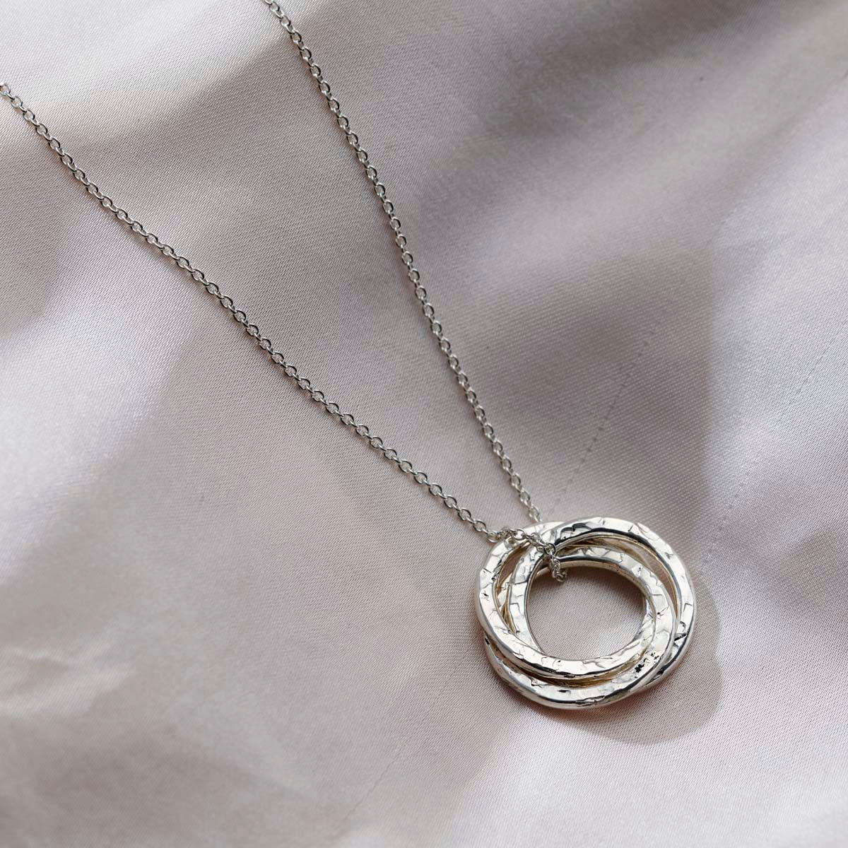 Personalised Textured Russian Ring Necklace