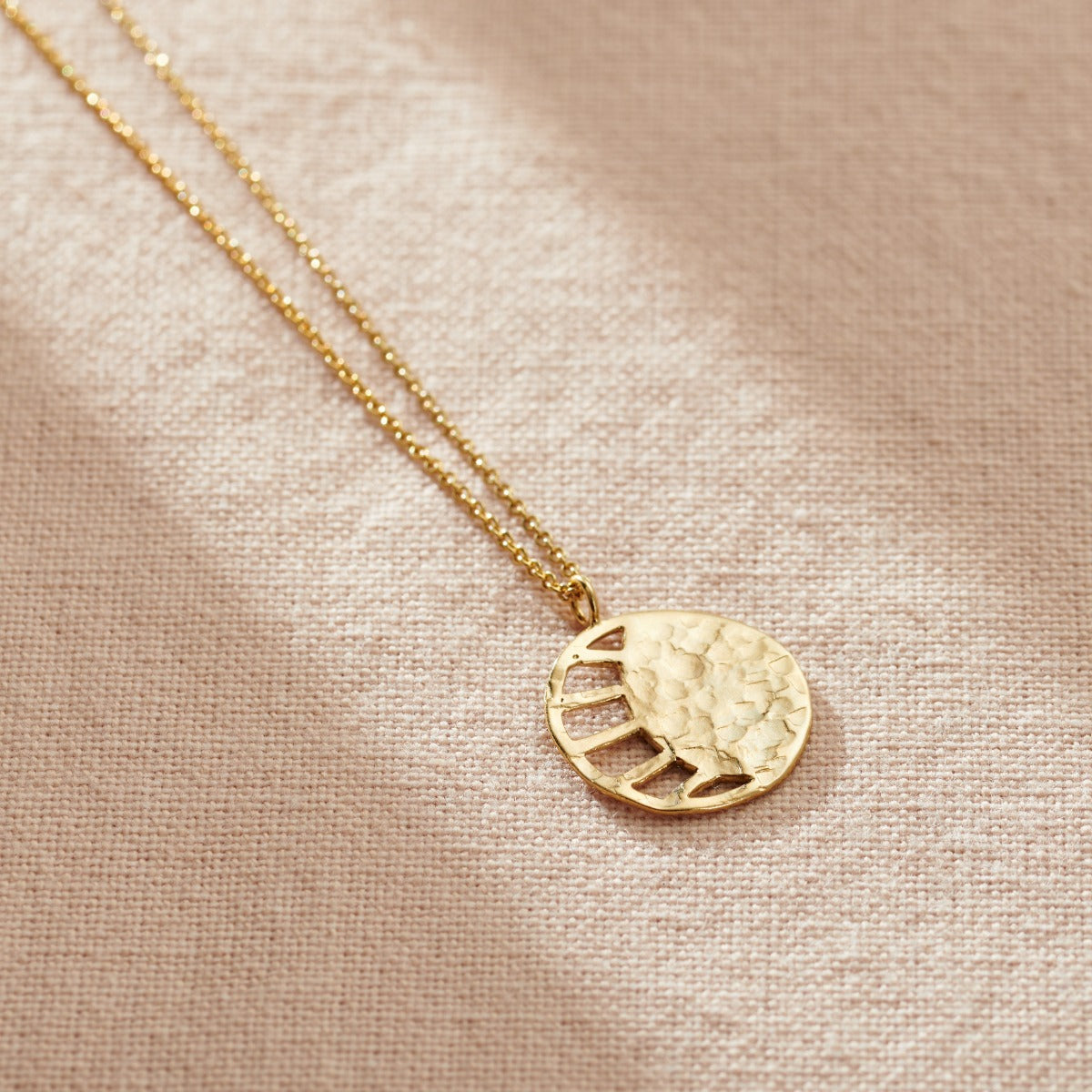 Textured Personalised Large Sunburst Necklace