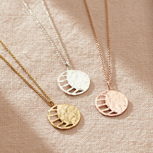 Textured Personalised Large Sunburst Necklace