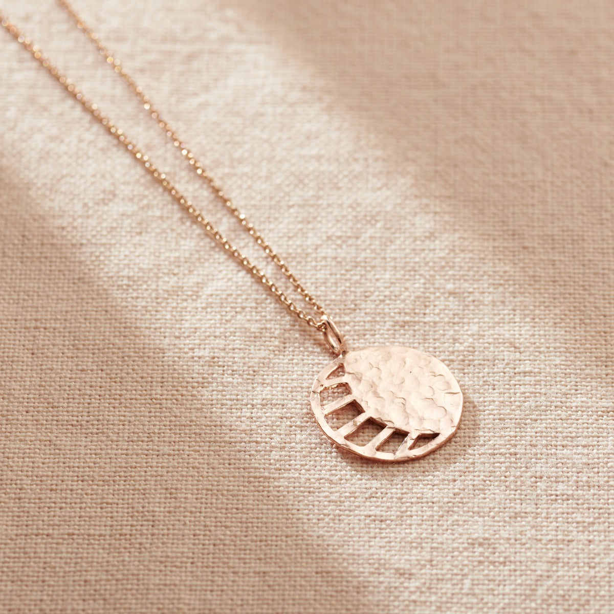 Textured Personalised Large Sunburst Necklace