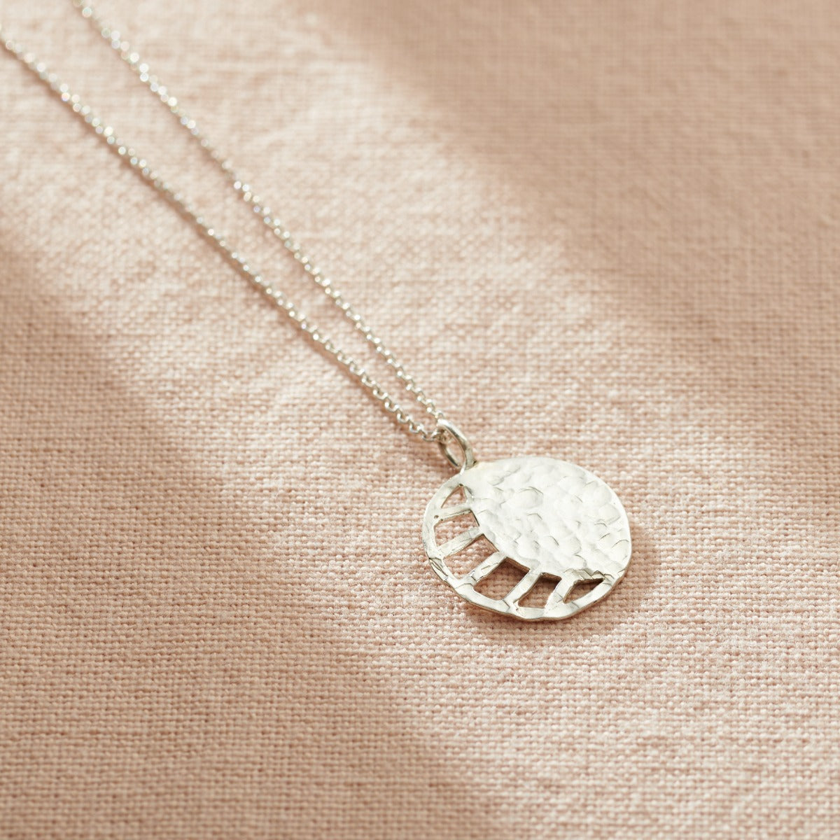 Textured Personalised Large Sunburst Necklace