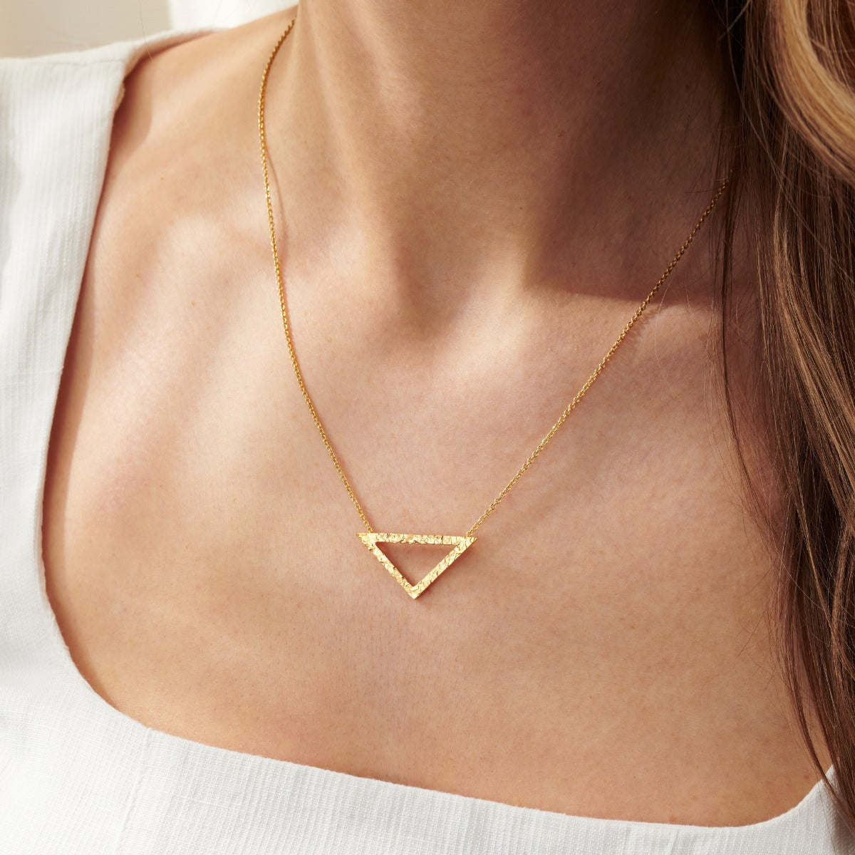 Textured Triangle Necklace