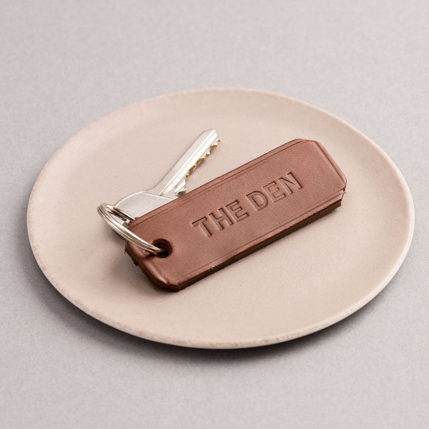 Personalised Embossed Leather Keyring