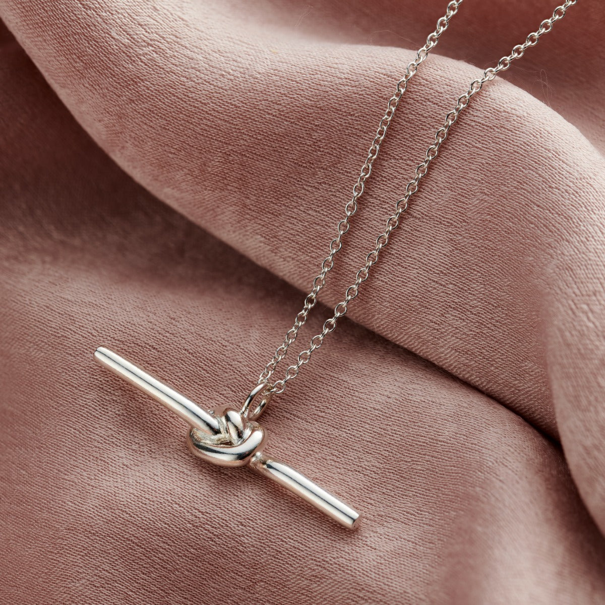 Personalised Knot T Bar Pendant Necklace