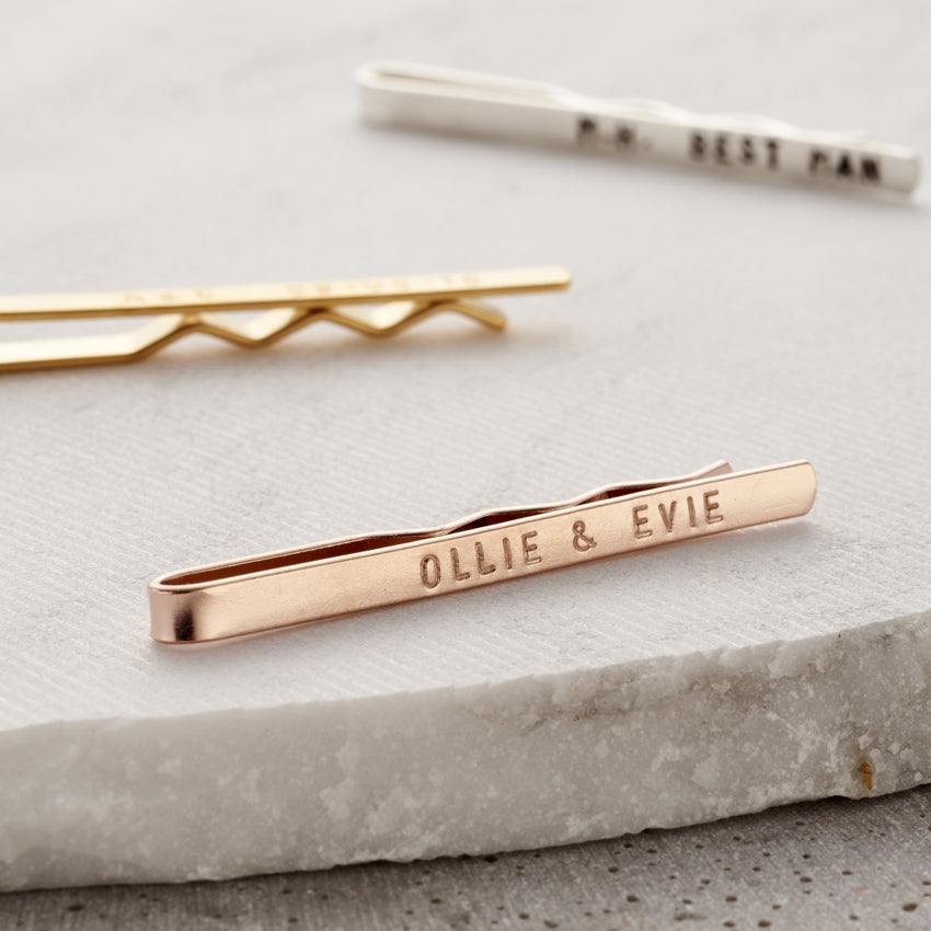 Personalised Silver Tie Clip