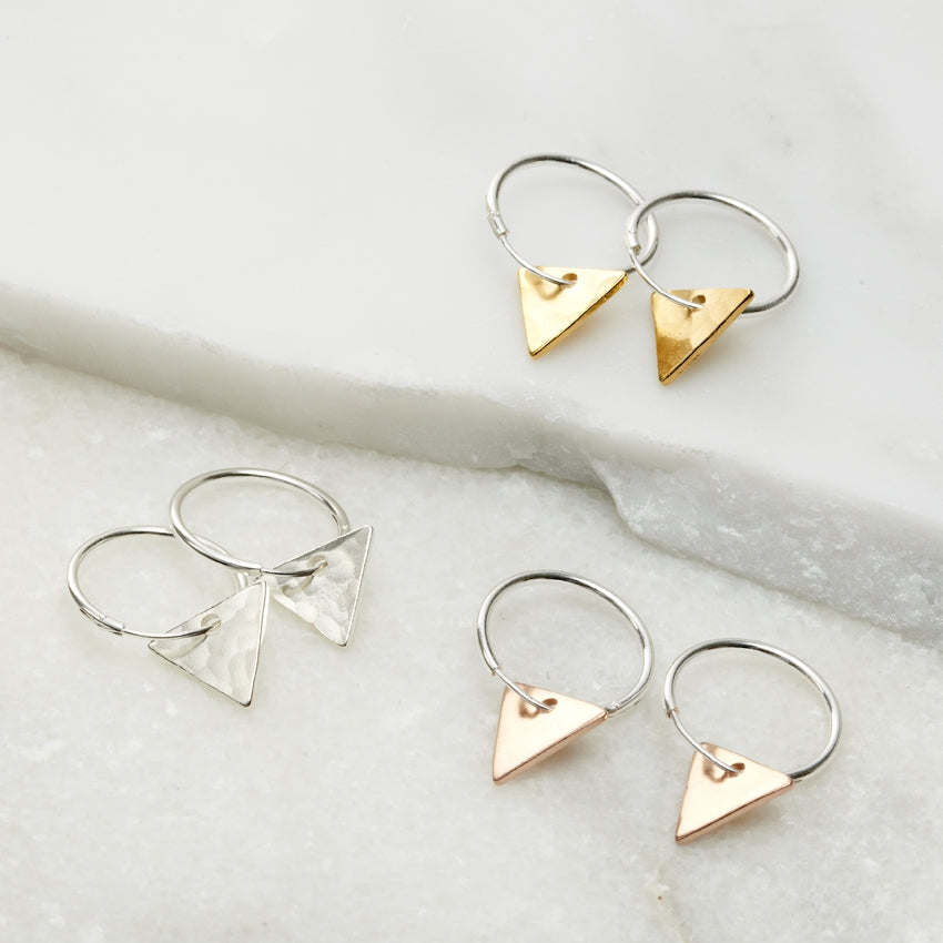 Mini Triangle Hoop Earrings