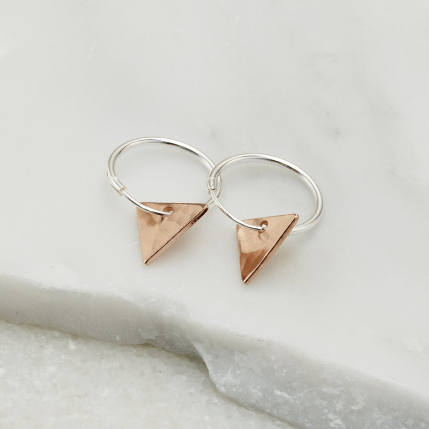 Mini Triangle Hoop Earrings