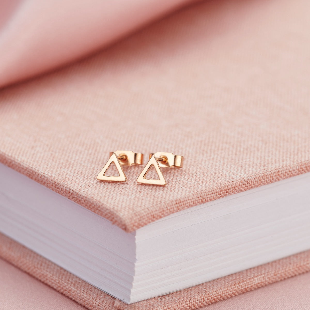 Fine Geometric Triangle Stud Earrings