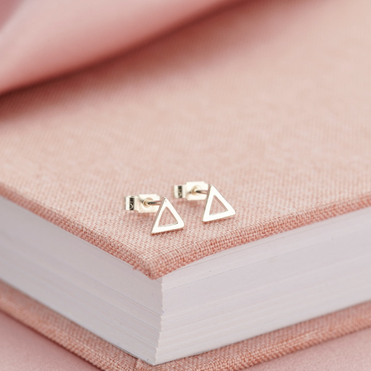 Fine Geometric Triangle Stud Earrings