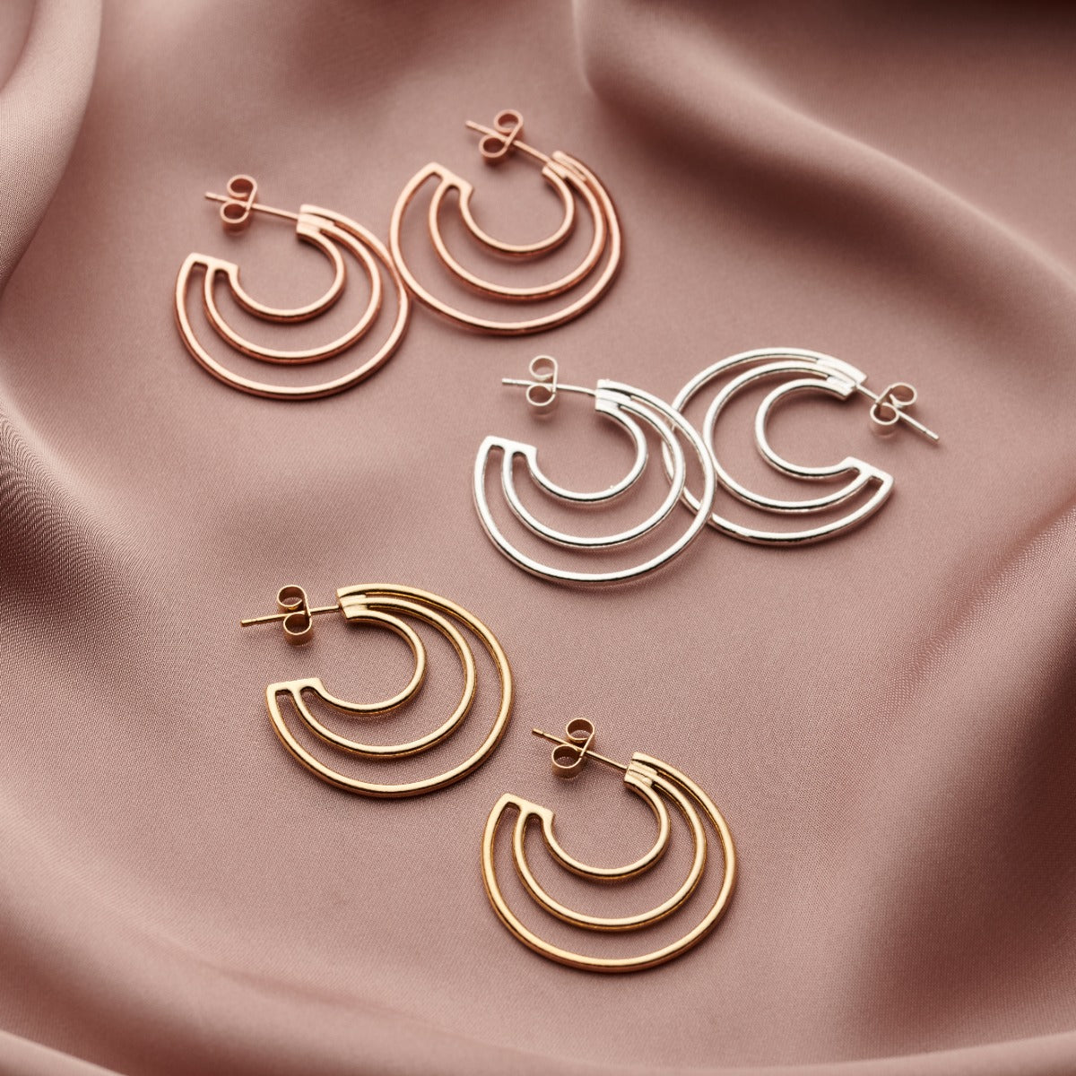 Triple Hoop Earrings