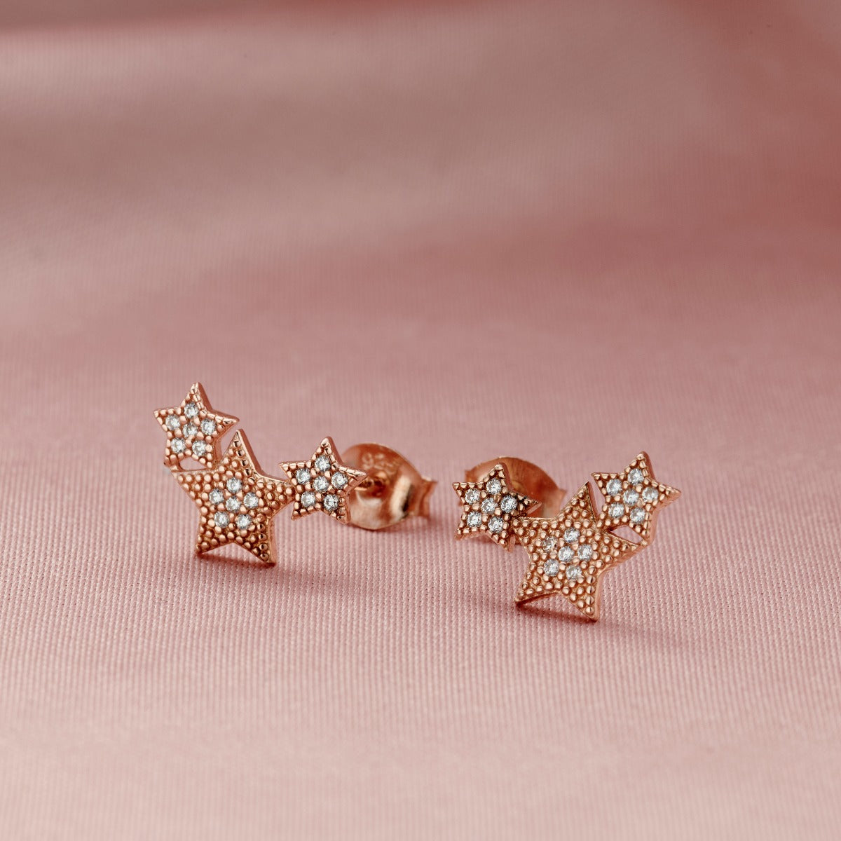 Cubic Zirconia Cluster Star Stud Earrings