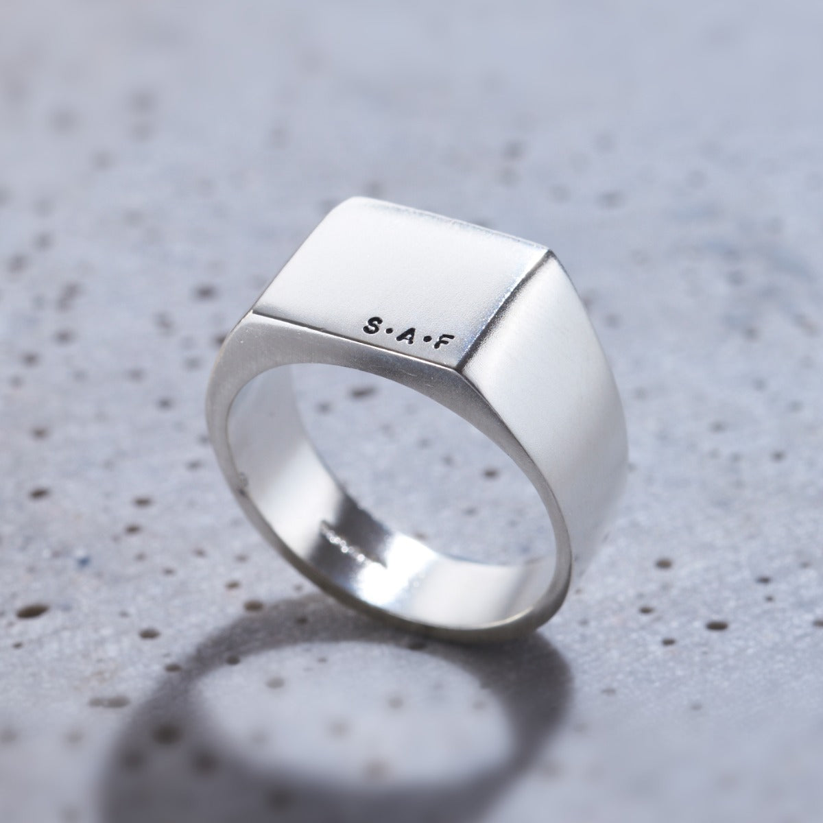 Personalised Unisex Silver Signet Ring