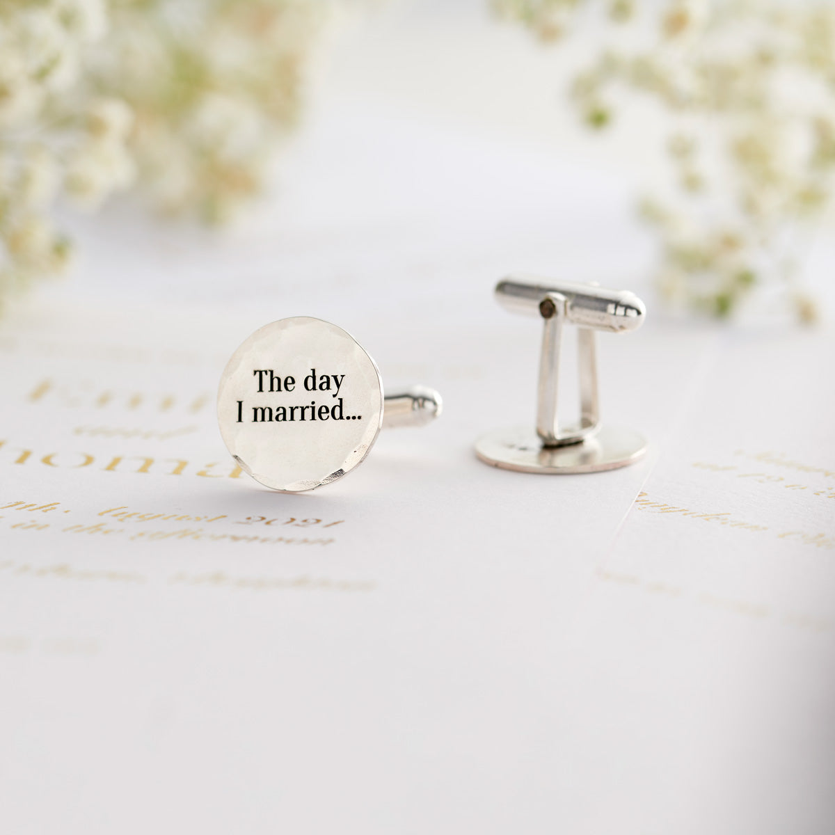 Personalised Wedding Message Cufflinks