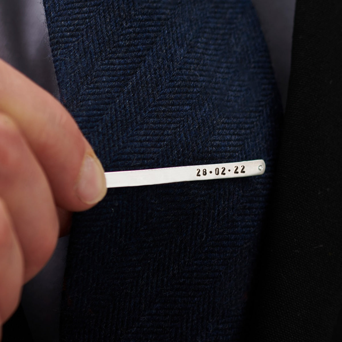 Personalised Wedding Diamond Tie Clip