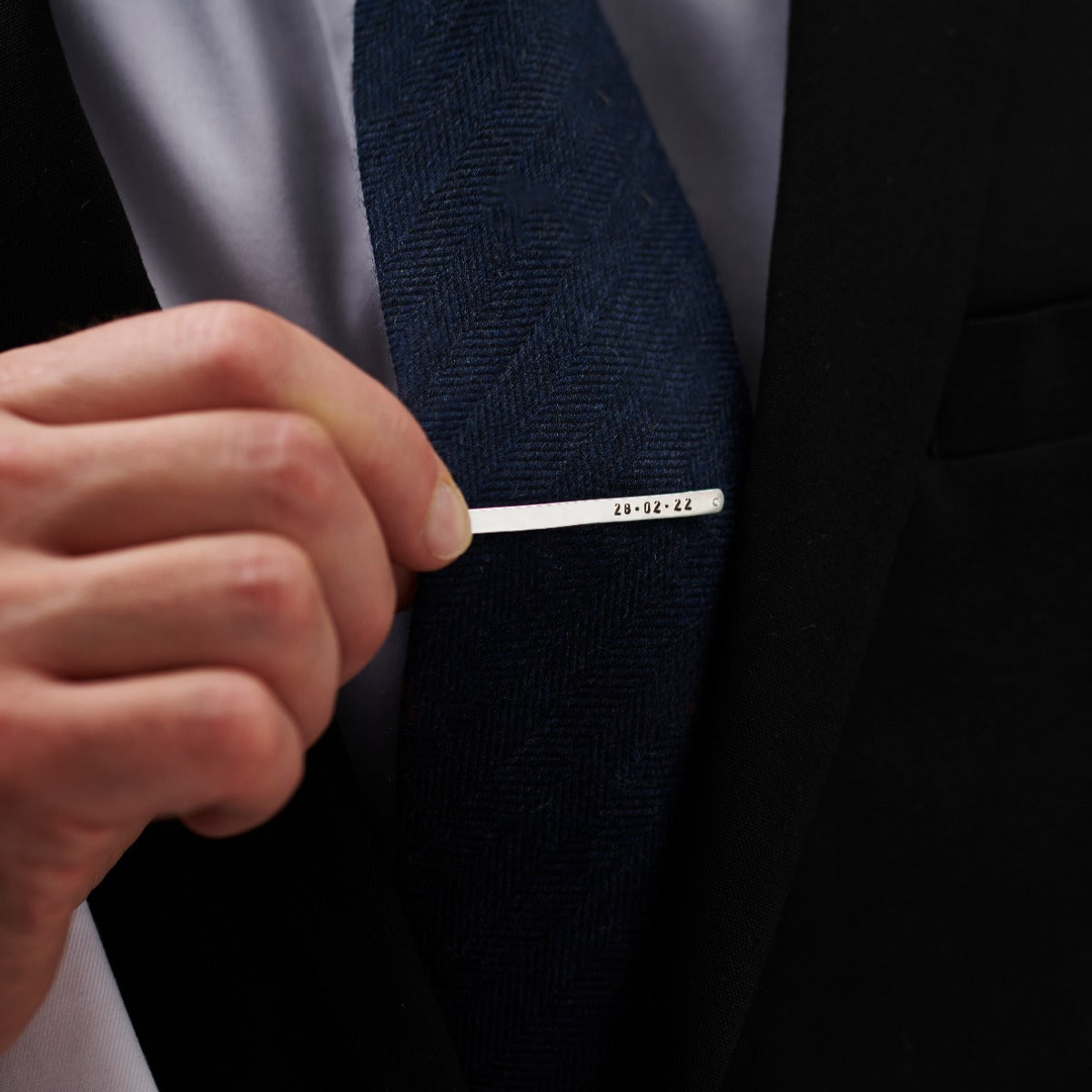 Personalised Wedding Diamond Tie Clip