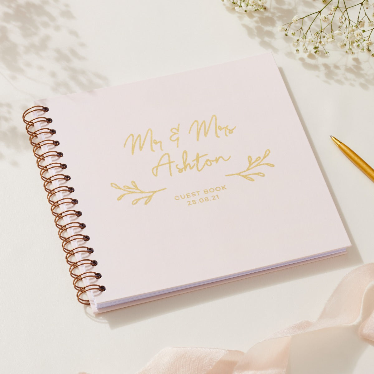 Personalised Gold Foil Wedding Guest Book