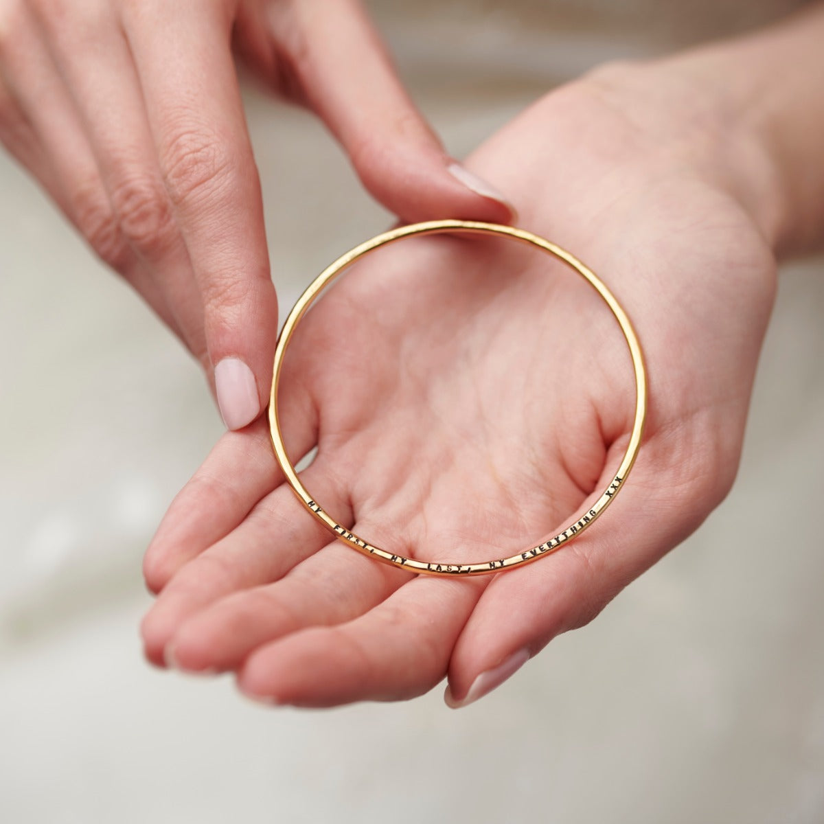 9ct Gold Love Message Bangle