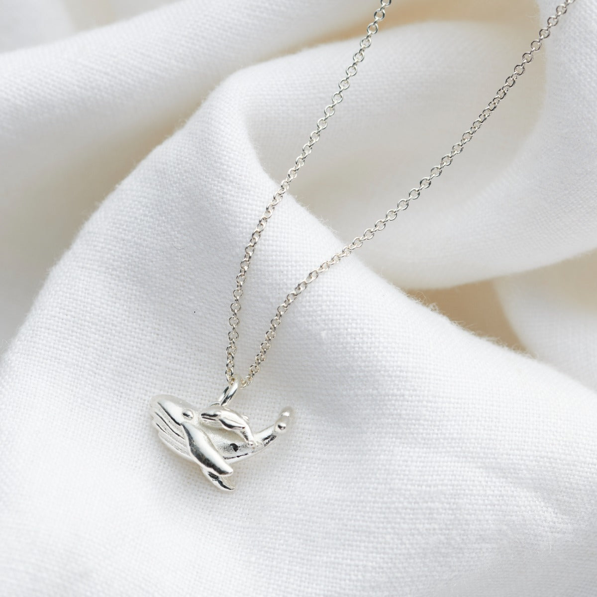 Mummy & Baby Whale Charm Necklace