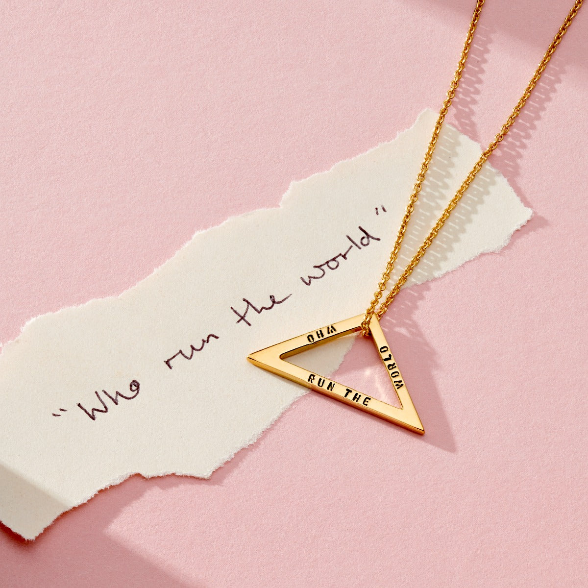 Personalised Geometric Open Triangle Necklace