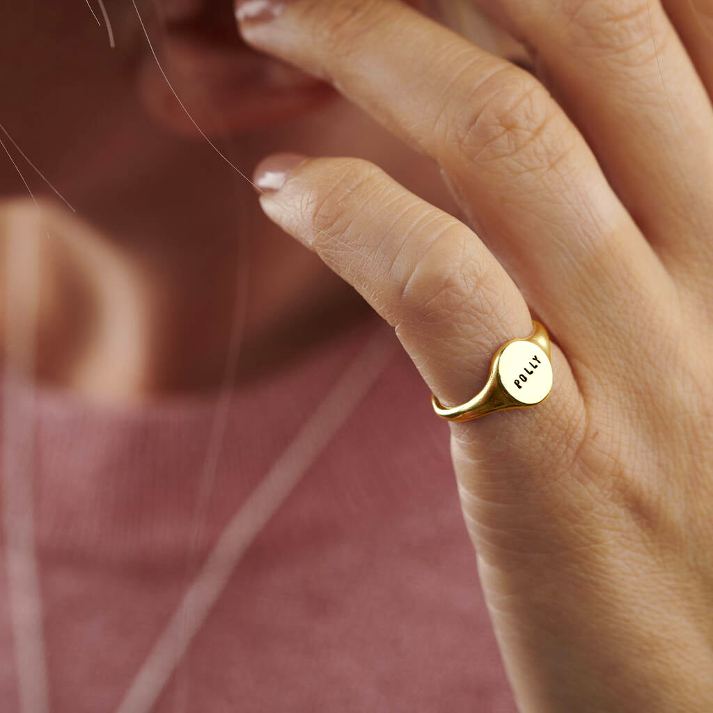 9ct Personalised Handstamped Signet ring